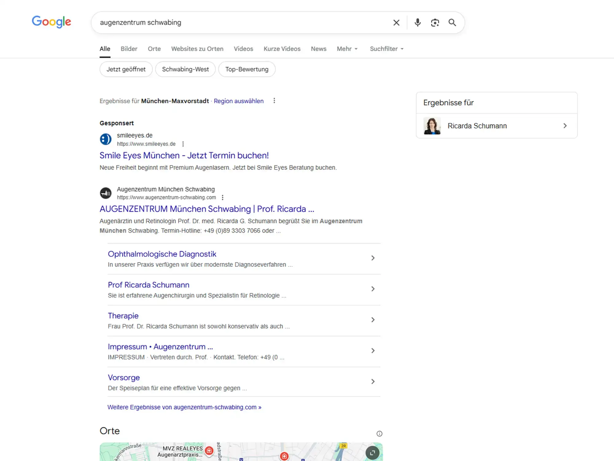 Praxiszentrum Schumann Google Ranking Platz 1